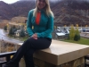 Enjoying the colorful view from the patio Interior of  8k Restaurant at Viceroy Snowmass