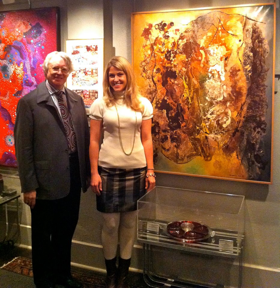 Pictured with museum curator Hugh Grant