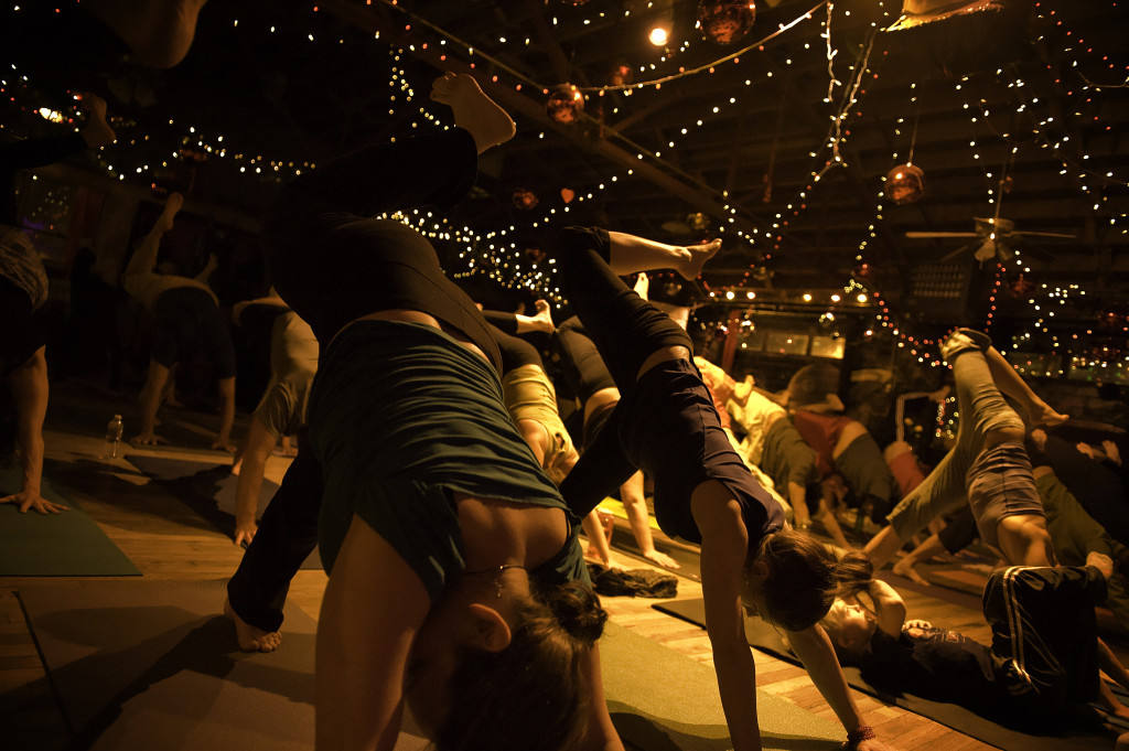 Friday Night Yoga Club at The Mercury Cafe in Denver with instructors Justin Kalisewski & Michelle Marchildon.