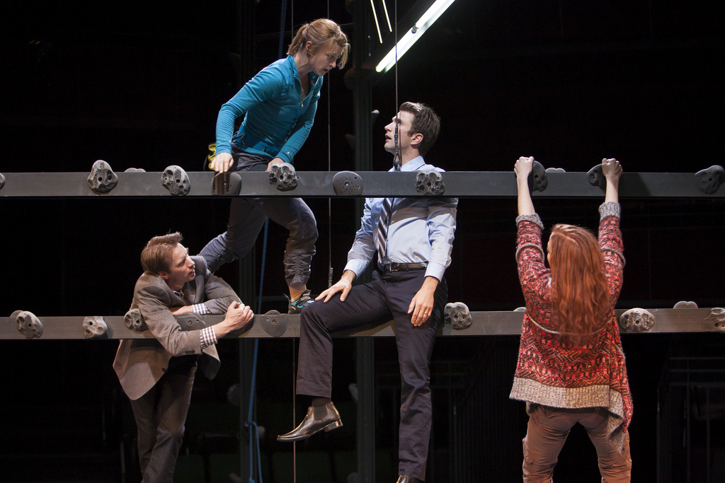 Christopher Kelly, Julie Jesneck, M. Scott McLean and Emily Kitchens in the Denver Center Theatre Company’s world premiere of Grace, or The Art Of Climbing.