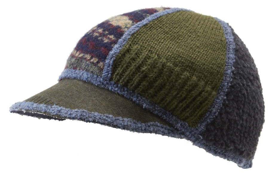 Soft Visor in blue-green from IceBox Knittings Xob Collection 