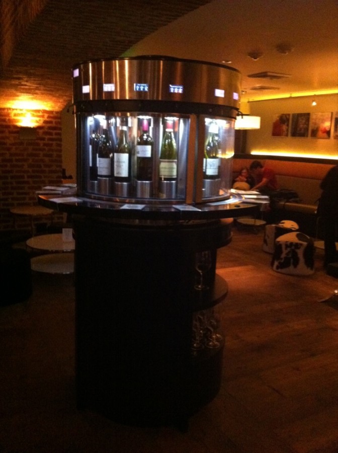 Play bartender at this savvy wine bar with the Enomcatic Wine Dispenser