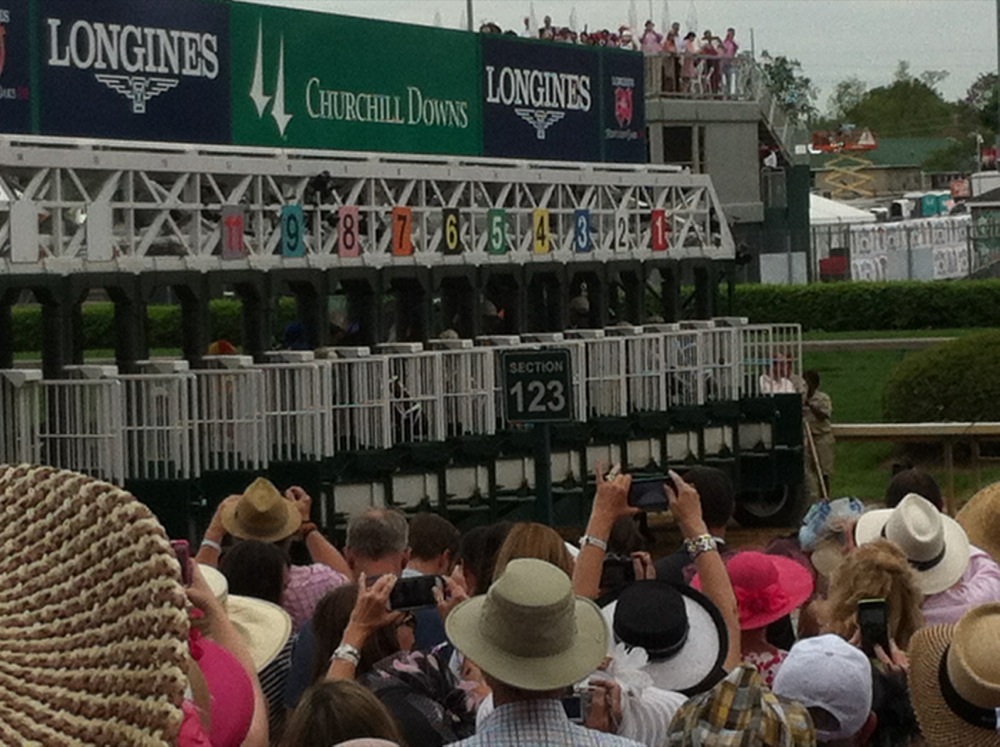 Three-year-old fillies enter the starting gate at Oaks 2013