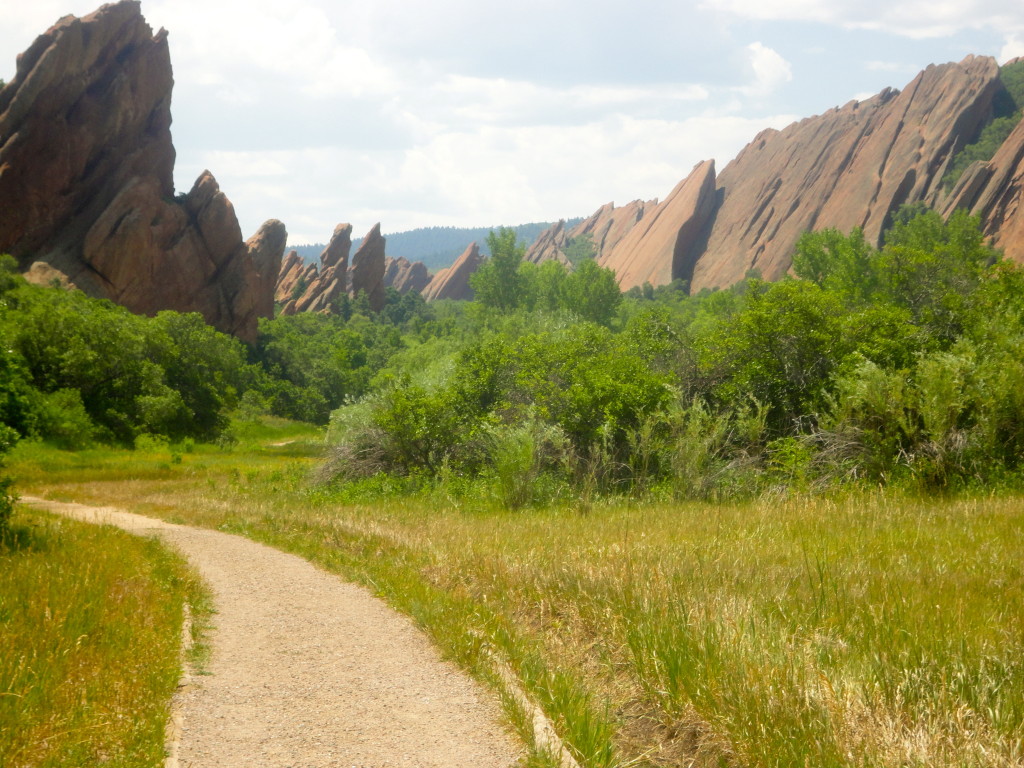 Towering red rock formations surround Roxborough State Park creating dramatic views in southwest Denver