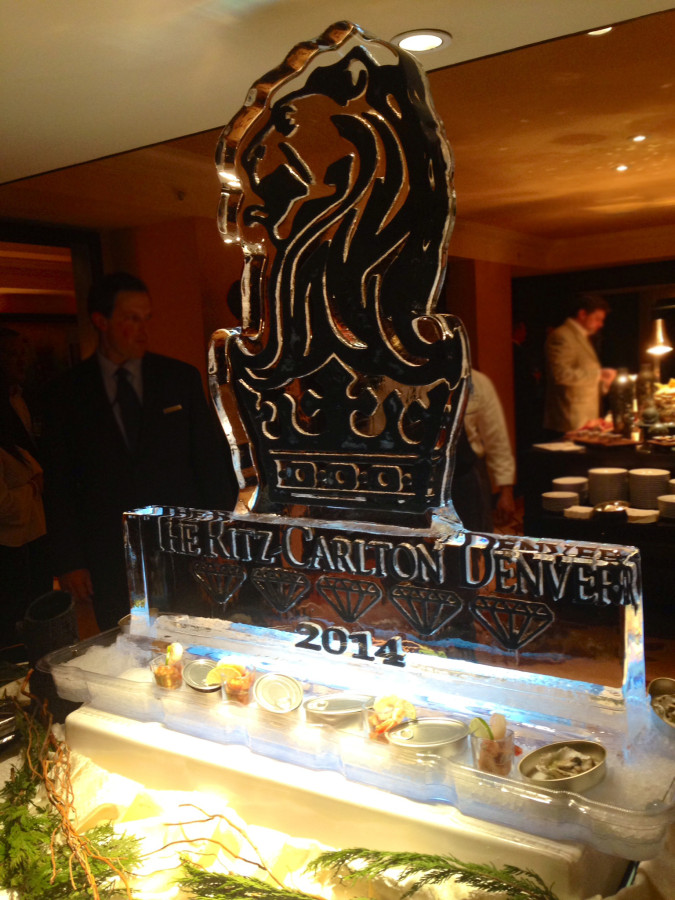 Ice sculpture of the Ritz Carlton AAA 5-Diamond Award